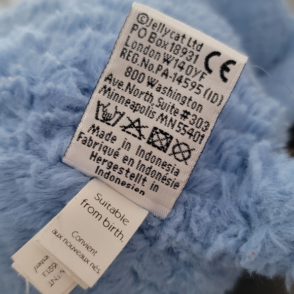 Jellycat London Fuddlewuddle blue soft plush elephant 8" stuffed animal - Picture 9 of 9
